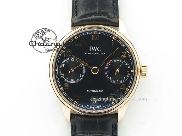 MIROTIME 0301 Portuguese Chrono RG IW371415 ZF 1:1 Best Edition Black Dial On Black Leather Strap A79350 (Slim Movement) FashionForward 7264